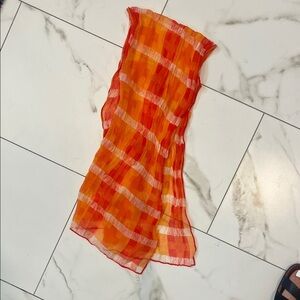 Vibrant Orange and Red Scarf